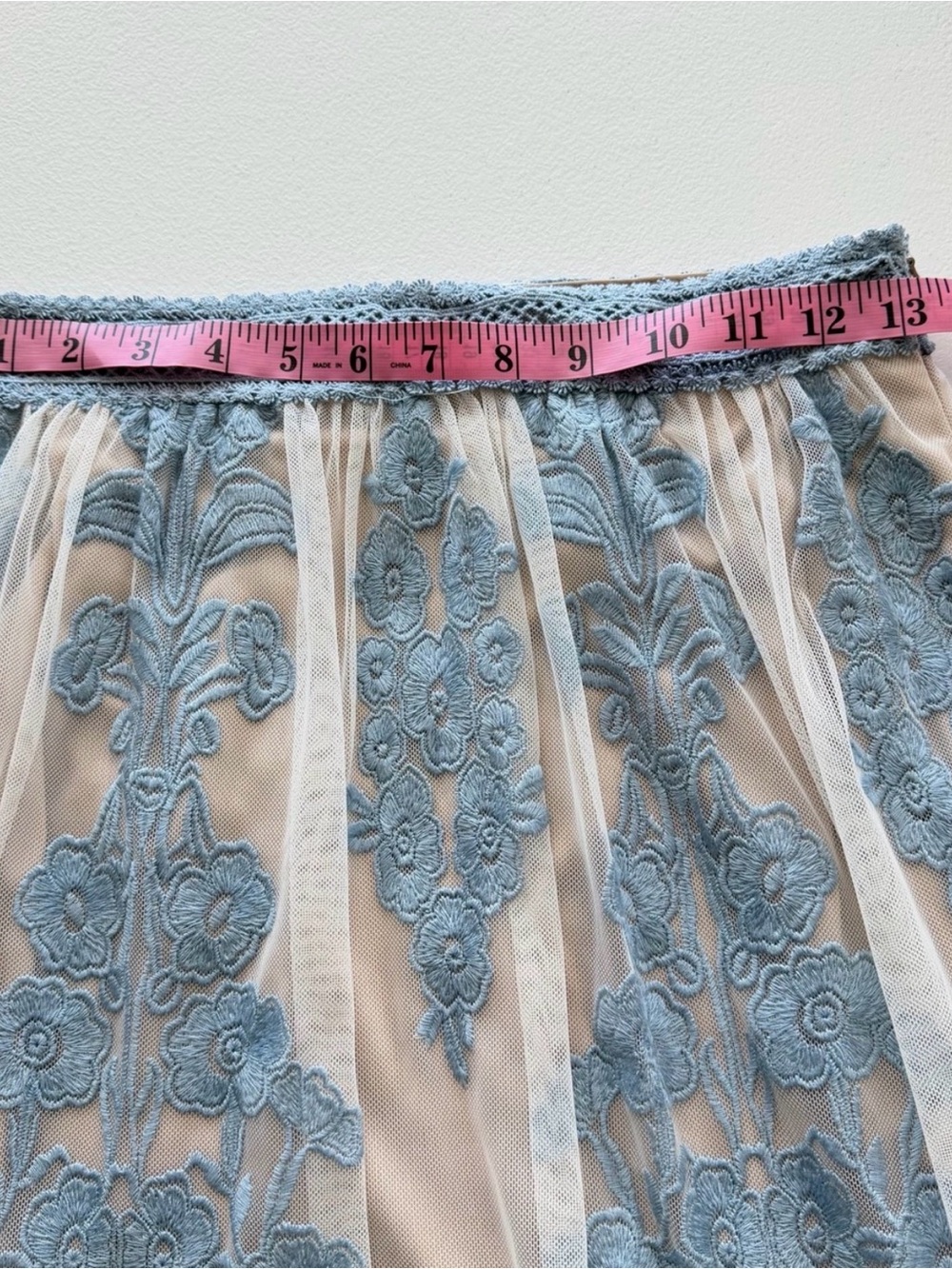Altar'd State Pale Blue Embroidered Maxi Skirt size 6 - Picture 7 of 9